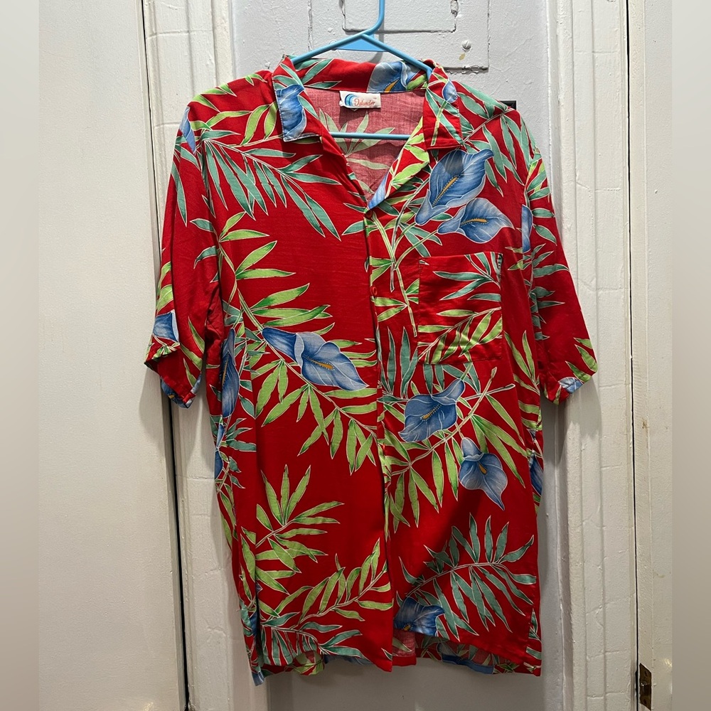 Vintage Tropical Red Hawaiian Shirt
